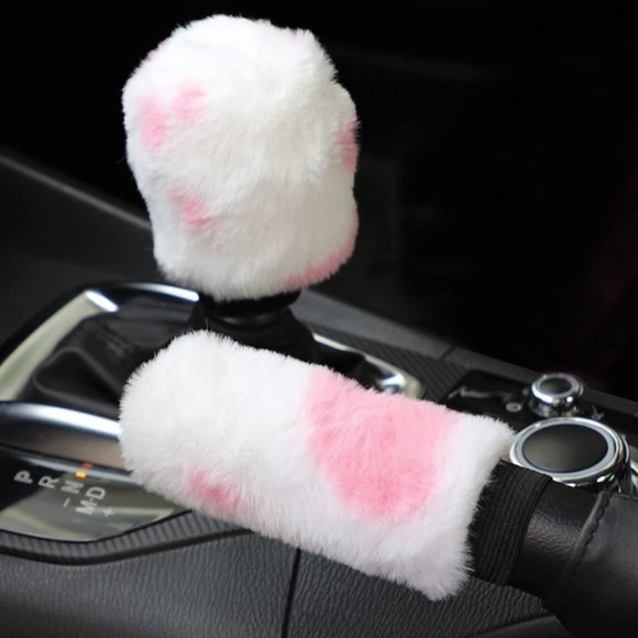 Cow Print Car Handbrake & Gear Shift Cover - Picture 1 of 3